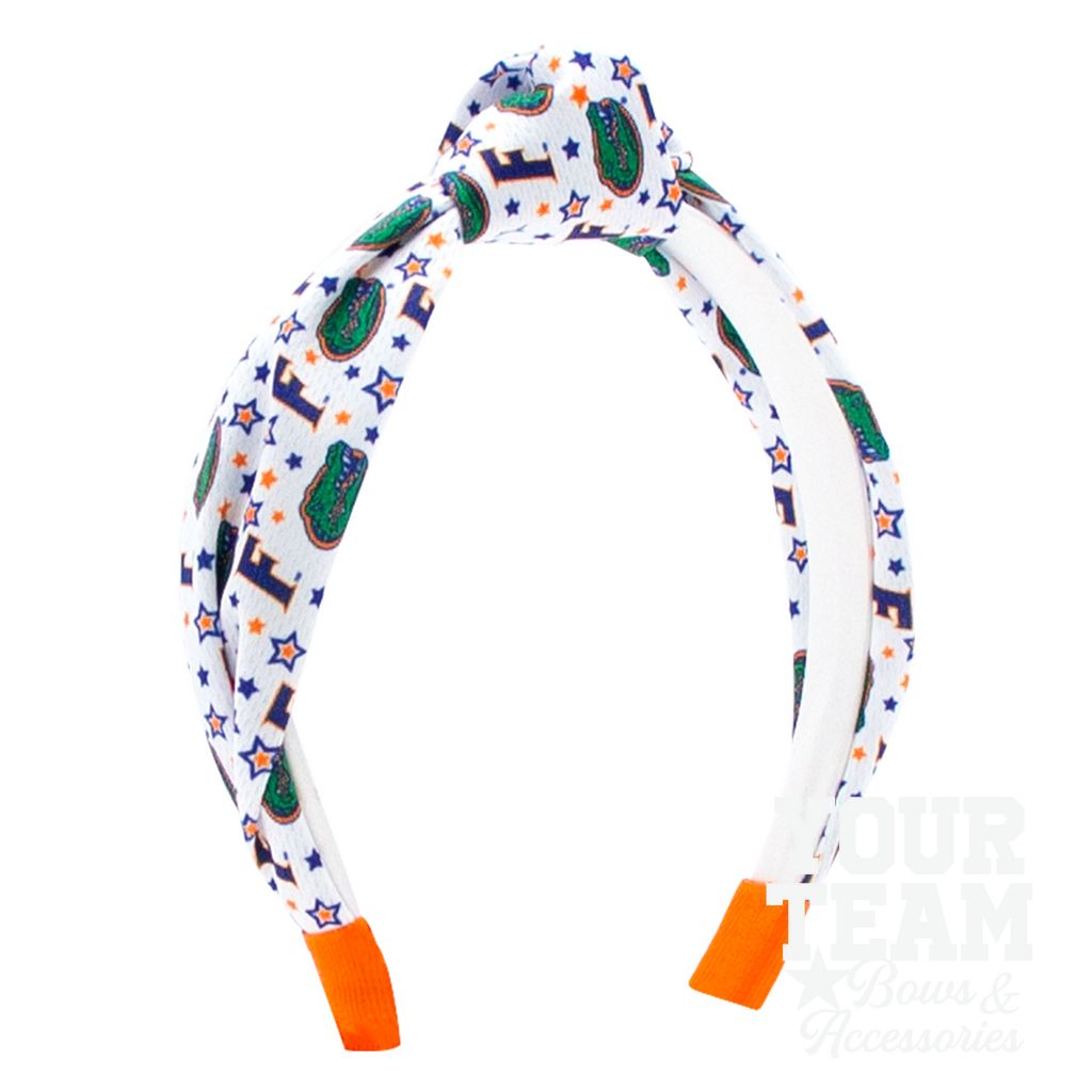 Soft Textured Logo Print Florida Knot Headband - UNIV OF FLORIDA