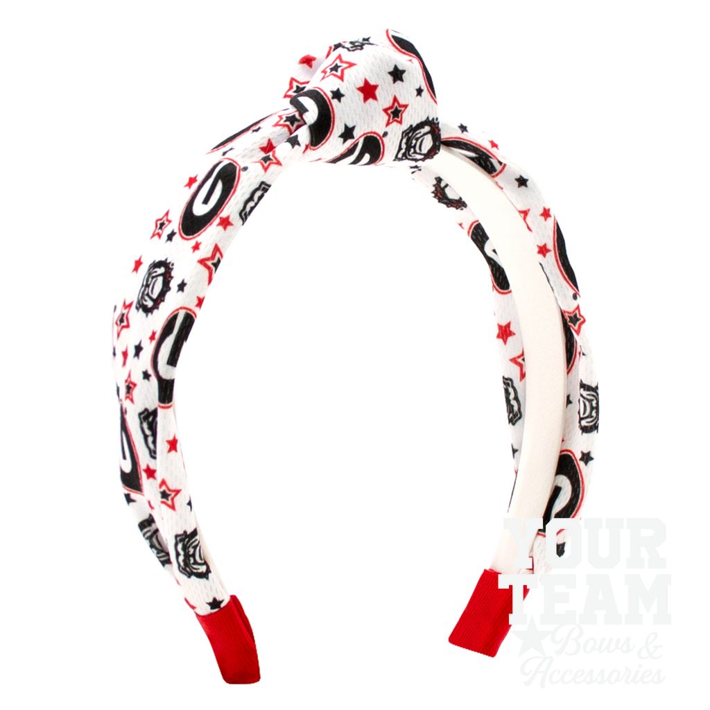Soft Textured Logo Print Georgia Knot Headband - GEORGIA