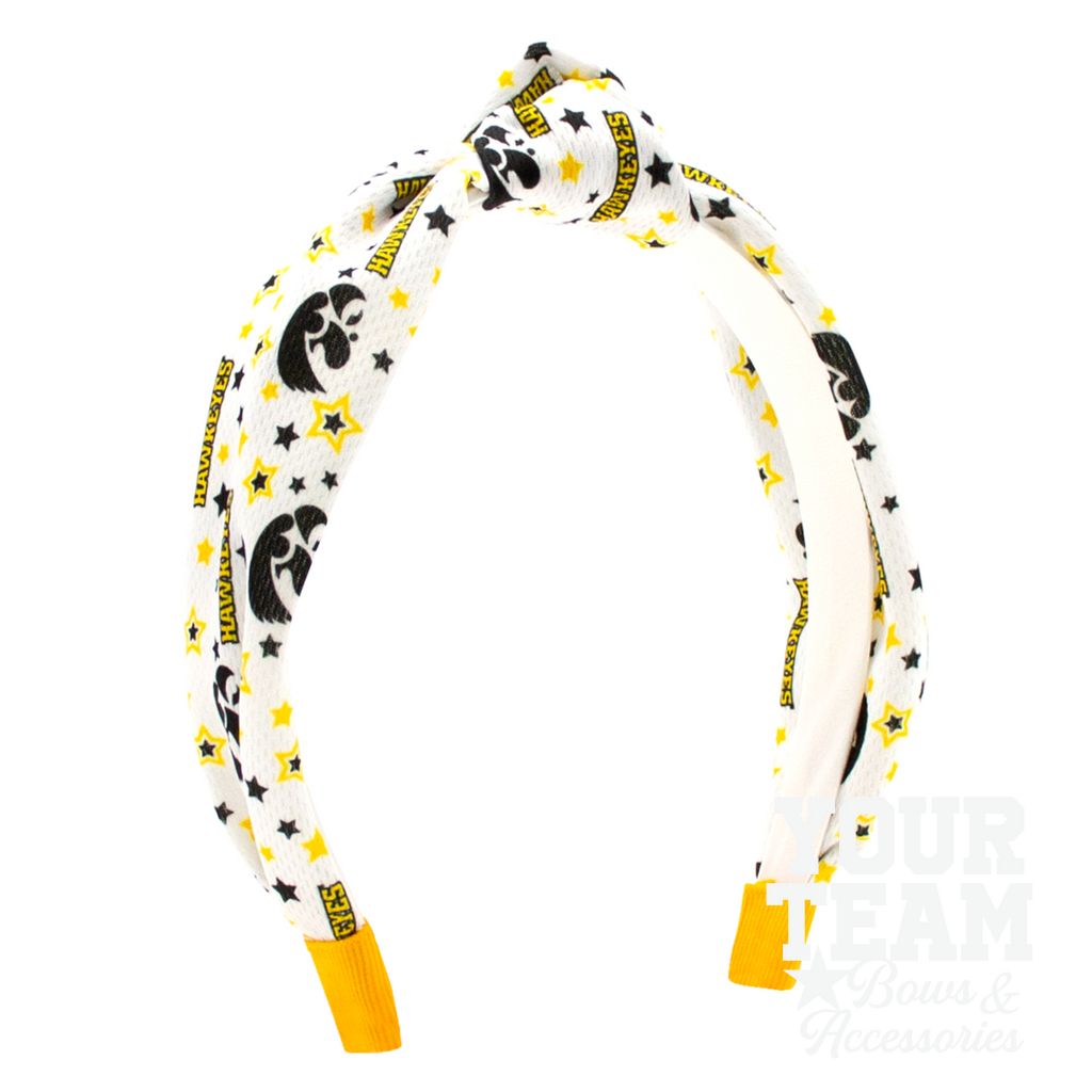 Soft Textured Logo Print Iowa Knot Headband - IOWA