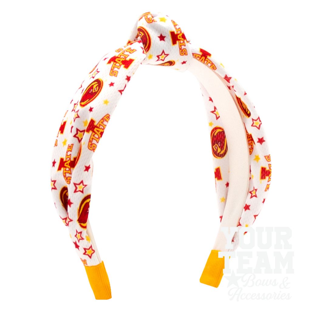 Soft Textured Logo Print Iowa State Knot Headband - IOWA STATE UNIVERSITY