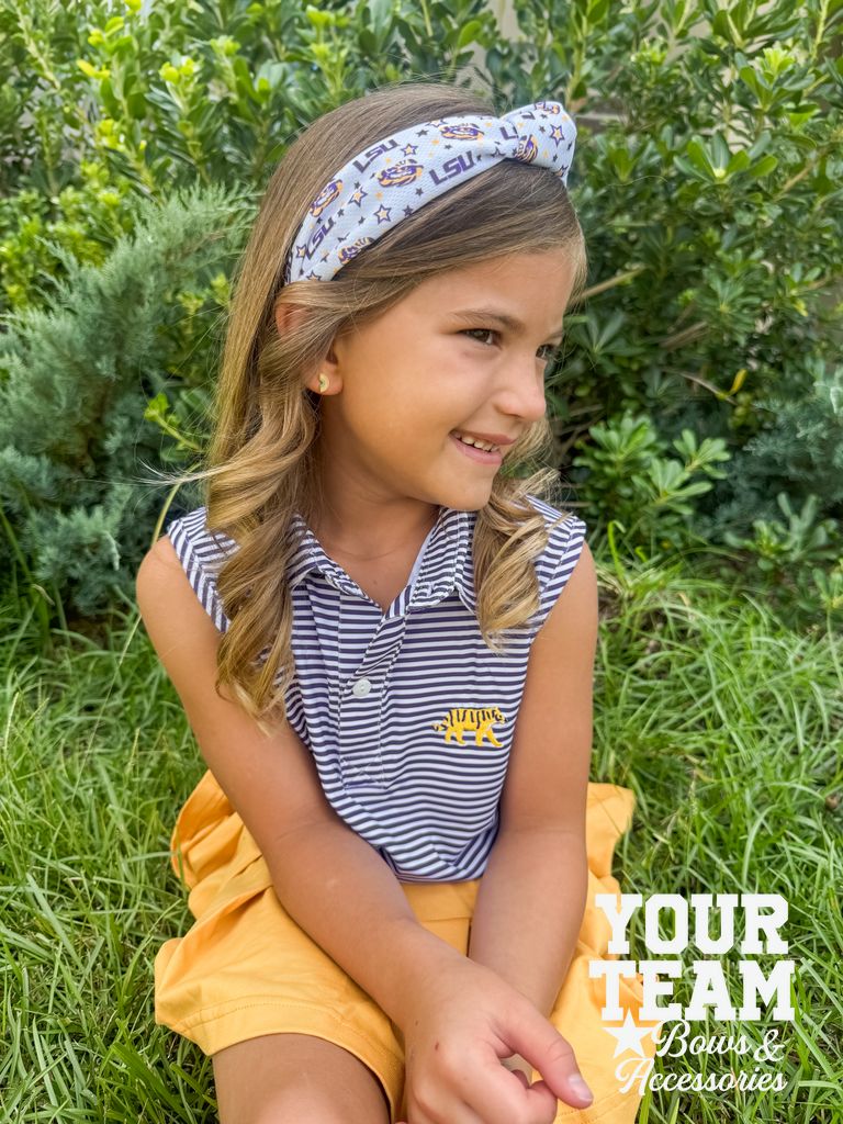 Soft Textured Logo Print Louisiana State Knot Headband