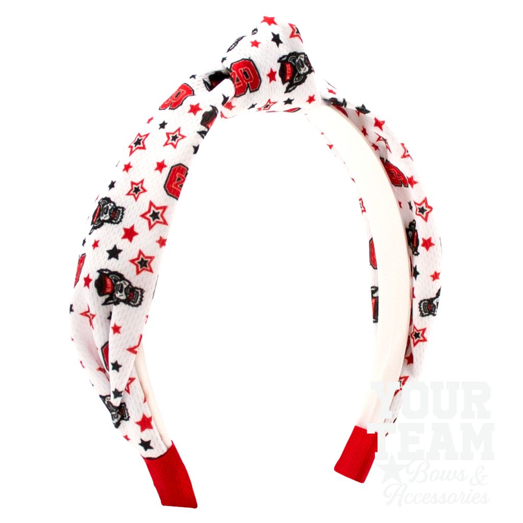 Soft Textured Logo Print North Carolina State Knot Headband - NORTH CAROLINA STATE