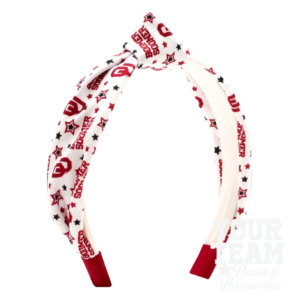 Soft Textured Logo Print Oklahoma Knot Headband - OKLAHOMA