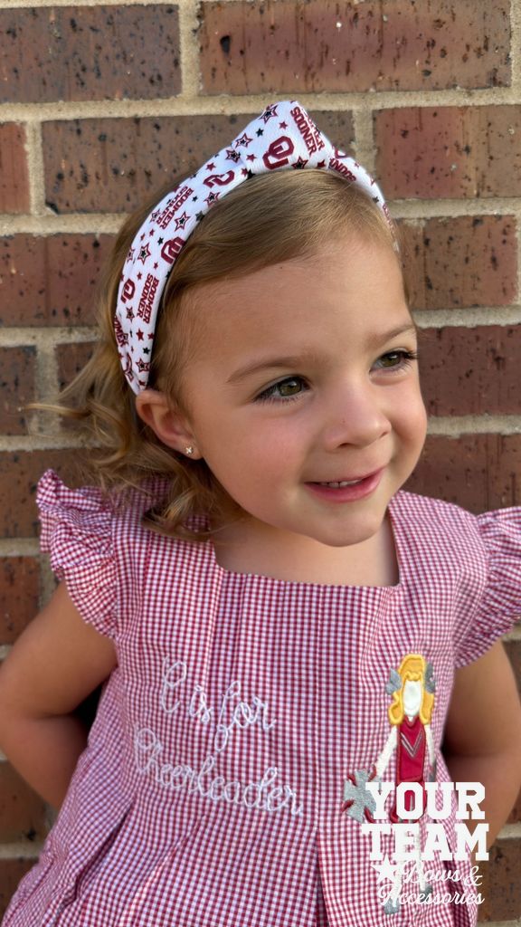 Soft Textured Logo Print Oklahoma Knot Headband