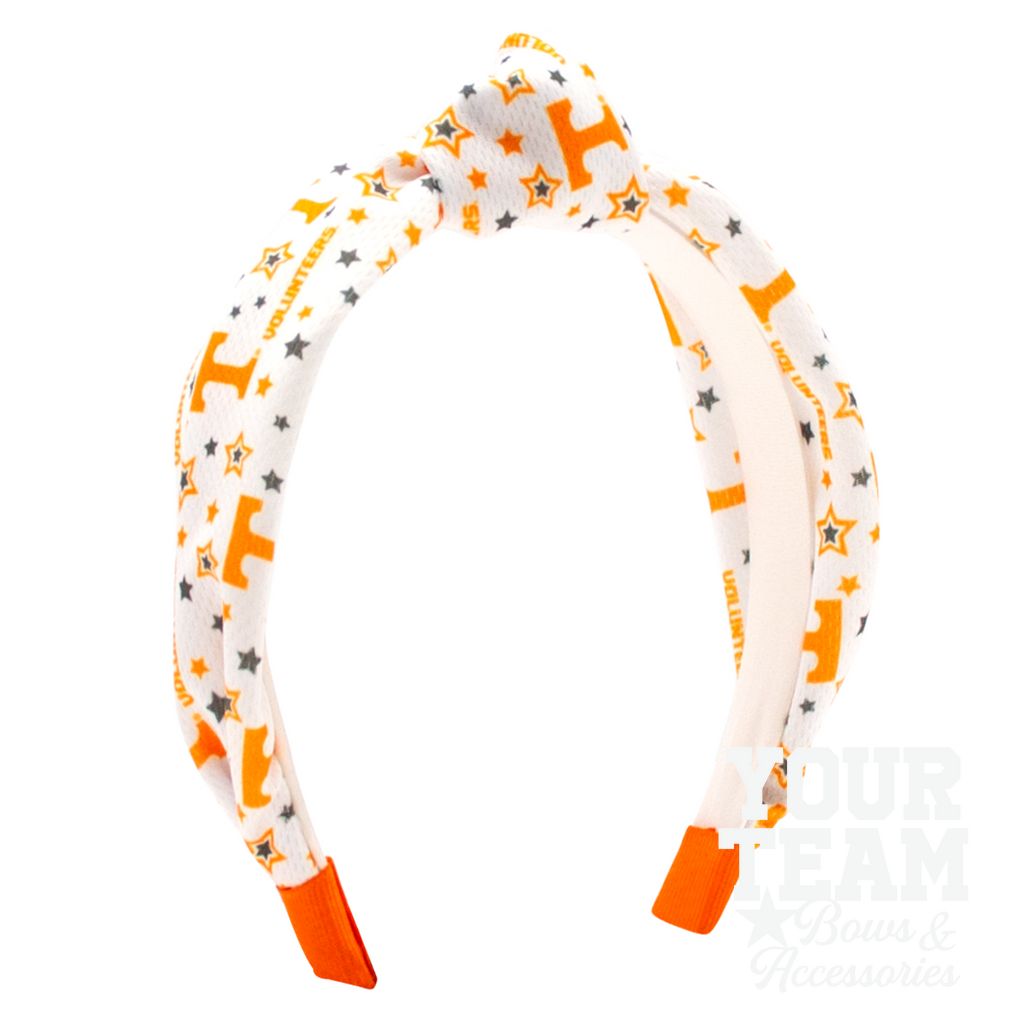 Soft Textured Logo Print Tennessee Knot Headband - UNIVERSITY OF TENNESSEE