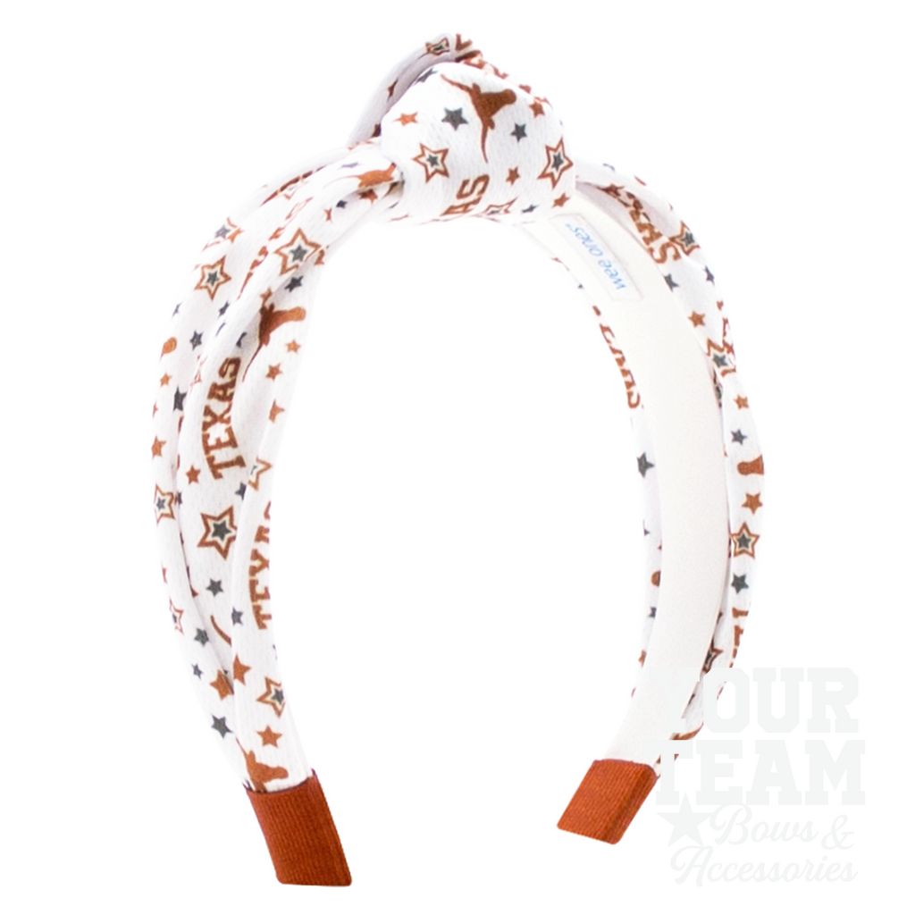 Soft Textured Logo Print University of Texas Knot Headband - UNIVERSITY OF TEXAS