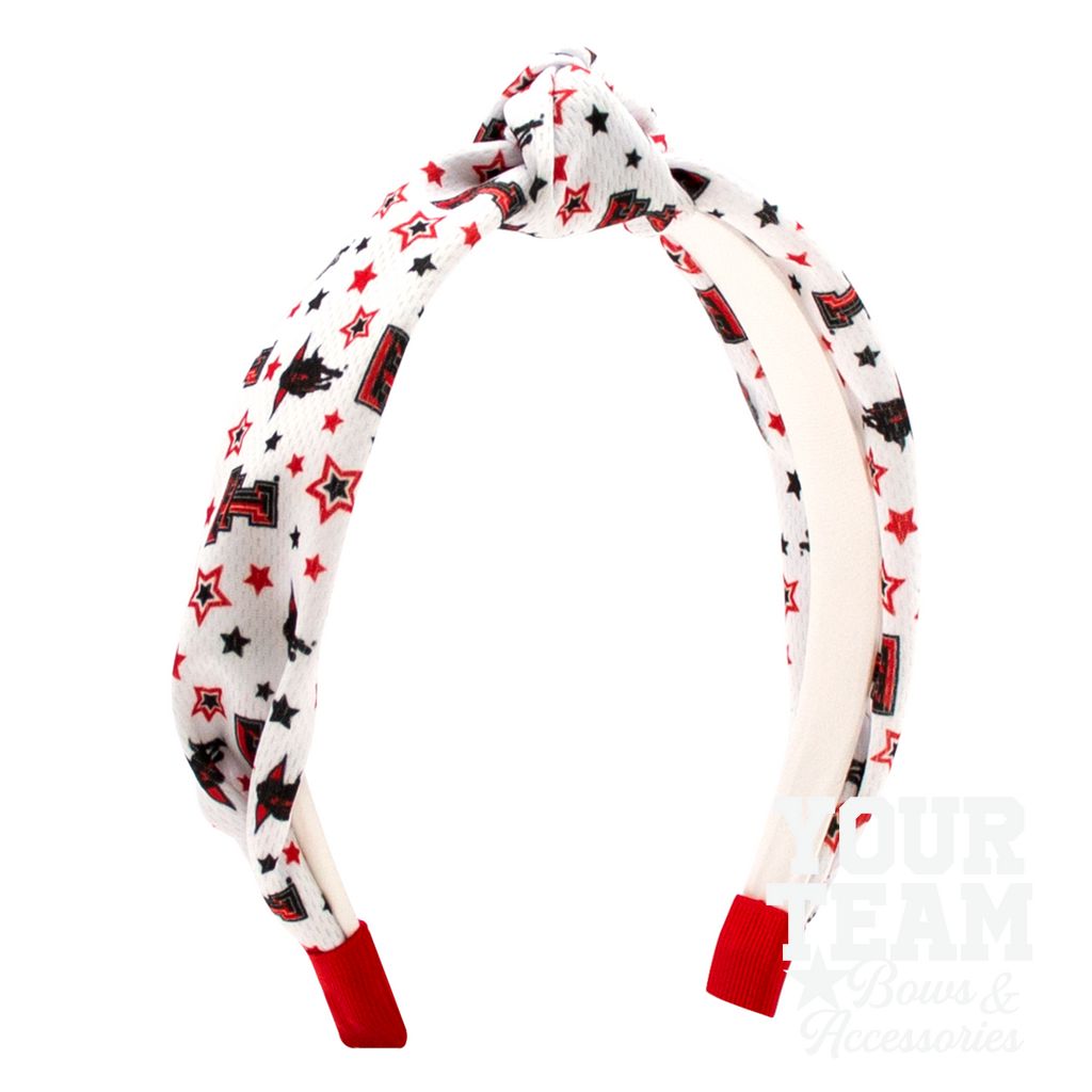 Soft Textured Logo Print Texas Tech Knot Headband - TEXAS TECH