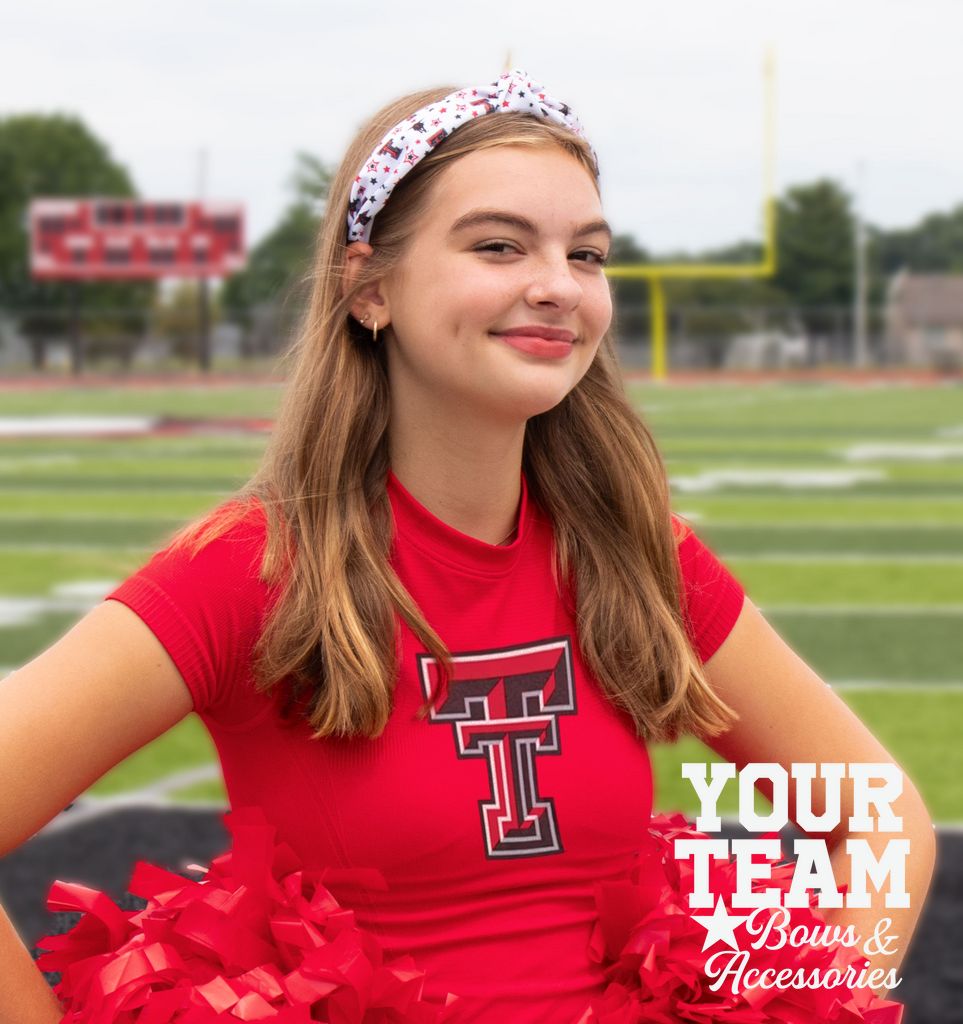 Soft Textured Logo Print Texas Tech Knot Headband