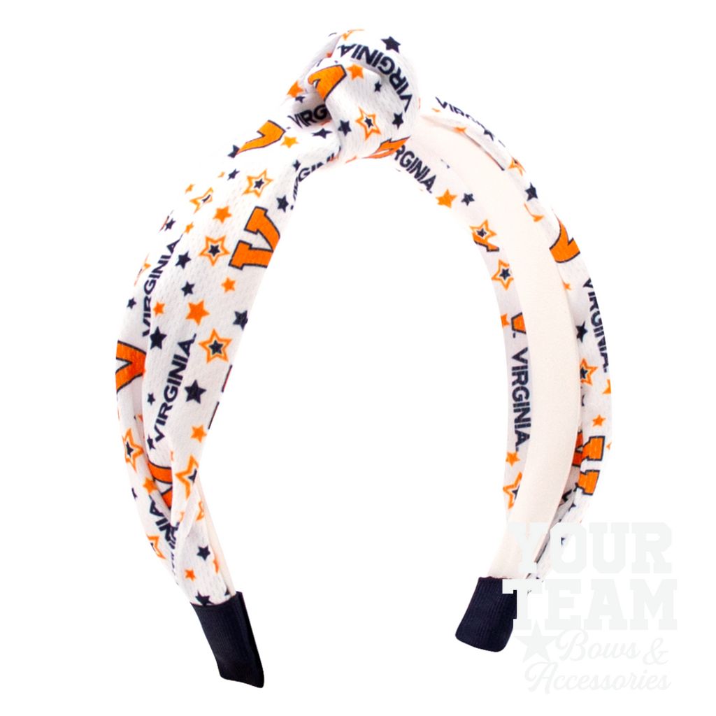 Soft Textured Logo Print Virginia Knot Headband - VIRGINIA