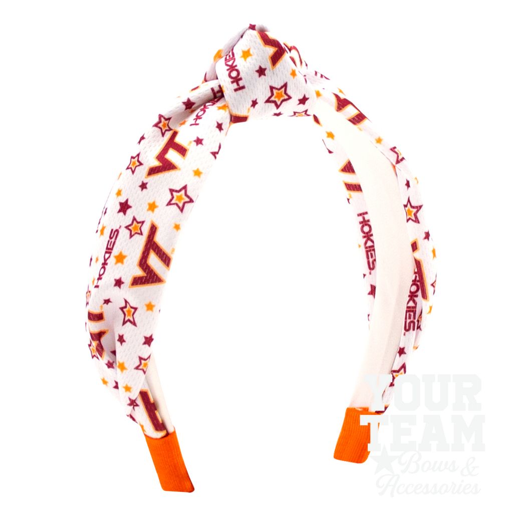 Soft Textured Logo Print Virginia Tech Knot Headband - VIRGINIA TECH