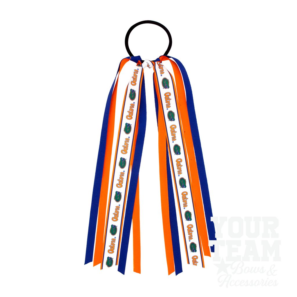 Florida Logo Print Streamer Ribbons on Ponytail - UNIV OF FLORIDA