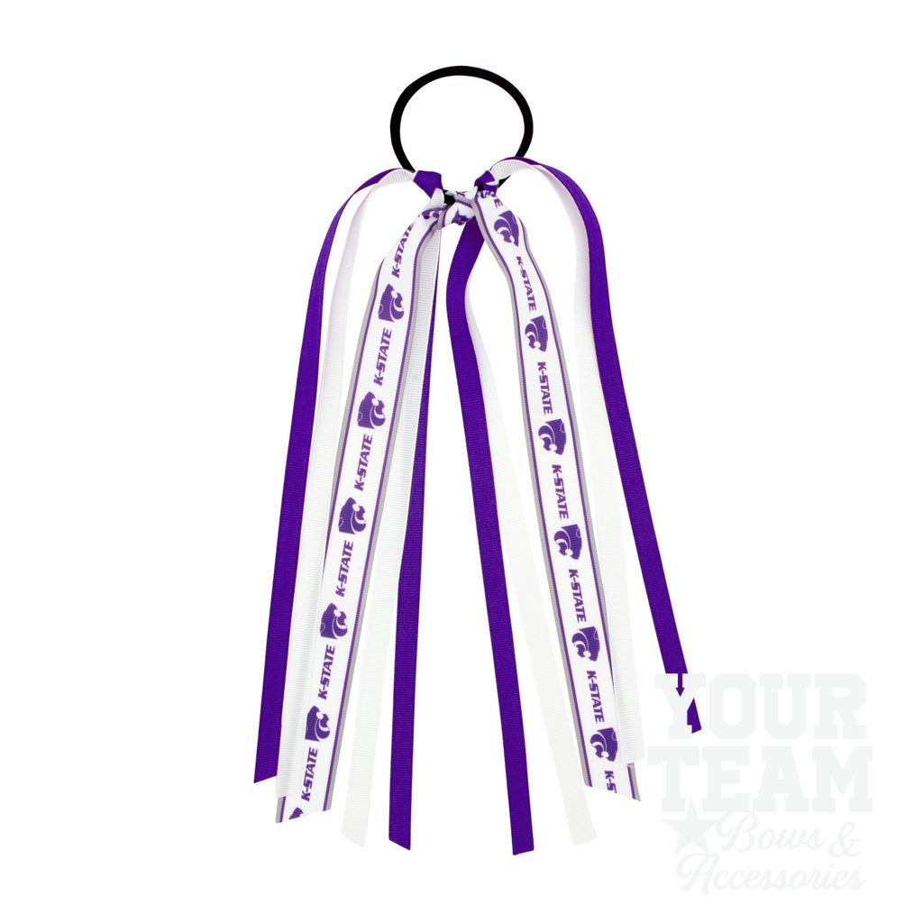 Kansas State Logo Print Streamer Ribbons on Ponytail - KANSAS STATE UNIVERSITY