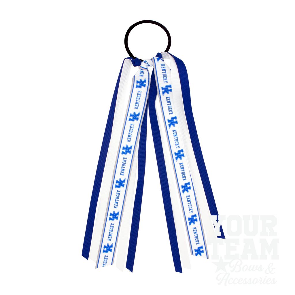 Kentucky Logo Print Streamer Ribbons on Ponytail - KENTUCKY
