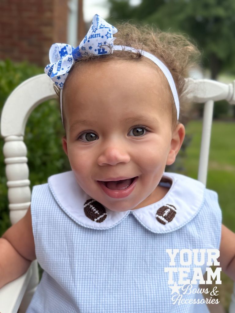 Mini Kentucky Logo Print Hair Bow on Baby Band