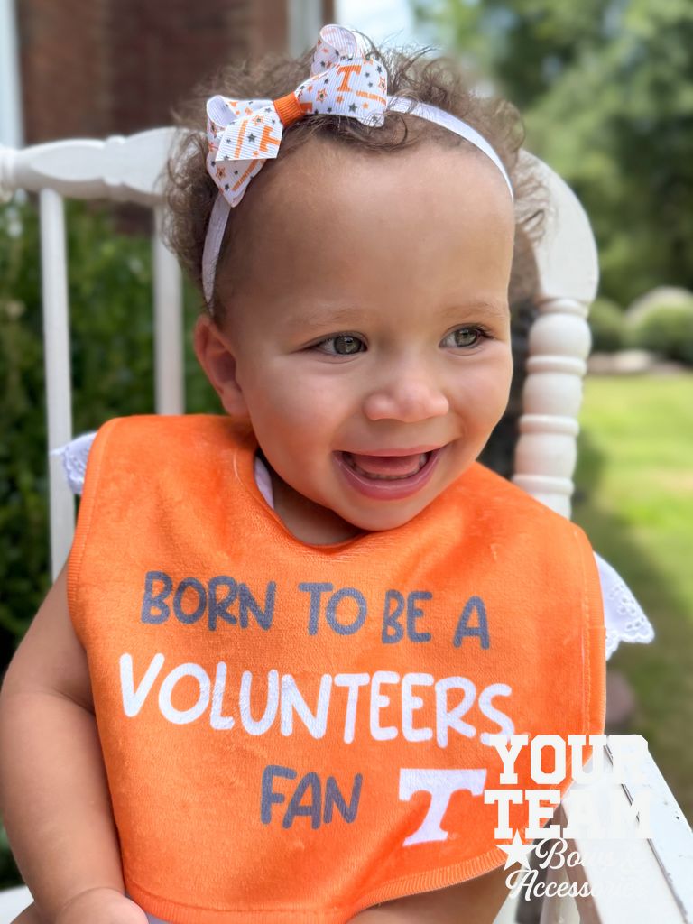 Mini Tennessee Logo Print Hair Bow on Baby Band