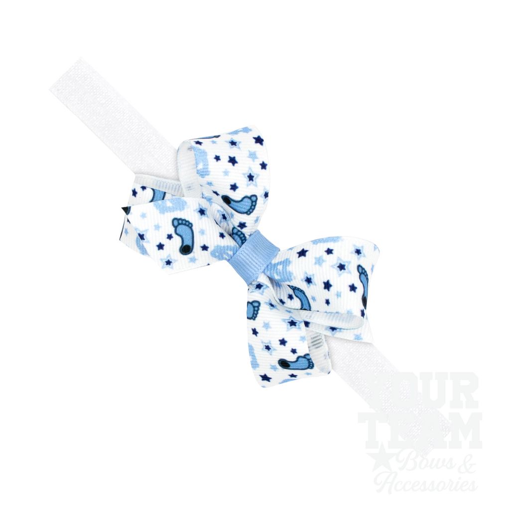 Mini North Carolina Logo Print Hair Bow on Baby Band - UNIVERSITY NORTH CAROLINA / ONE SIZE
