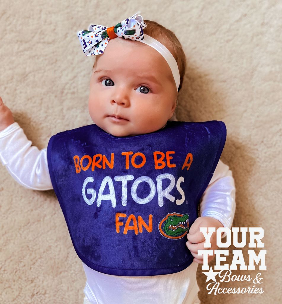 Mini Florida Logo Print Hair Bow on Baby Band