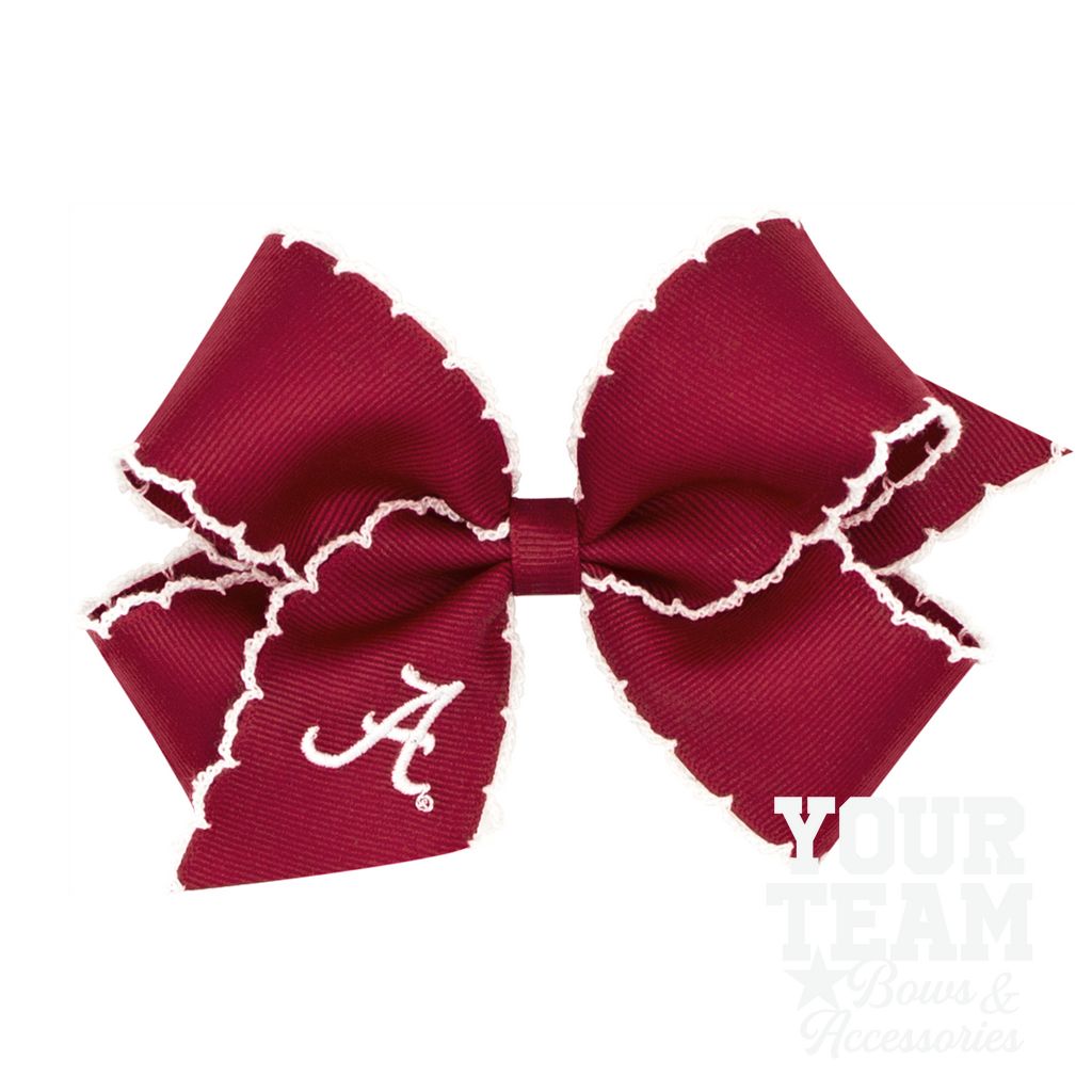Medium Alabama Moonstitch Embroidered Hair Bow - ALABAMA