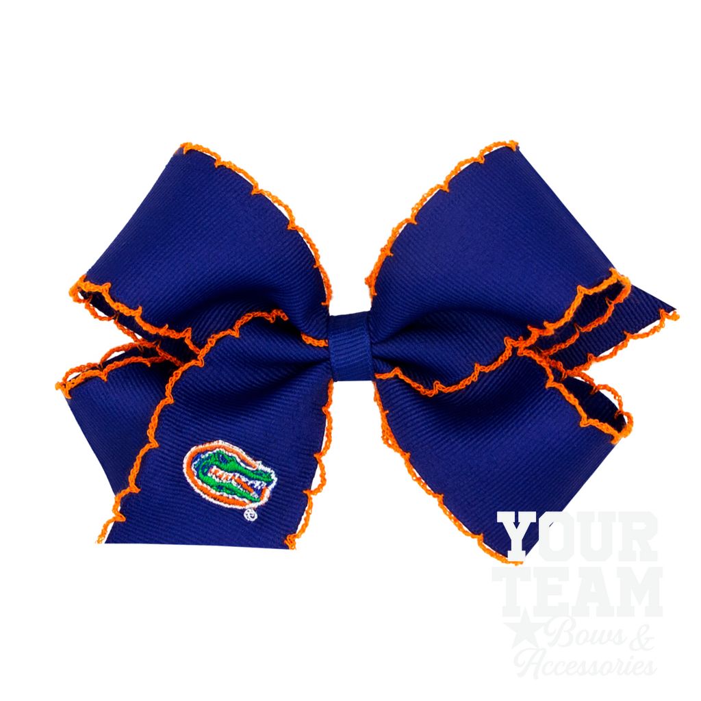 Medium Florida Moonstitch Embroidered Hair Bow - UNIV OF FLORIDA