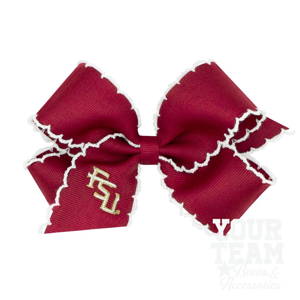 Medium Florida State Moonstitch Embroidered Hair Bow - FLORIDA STATE