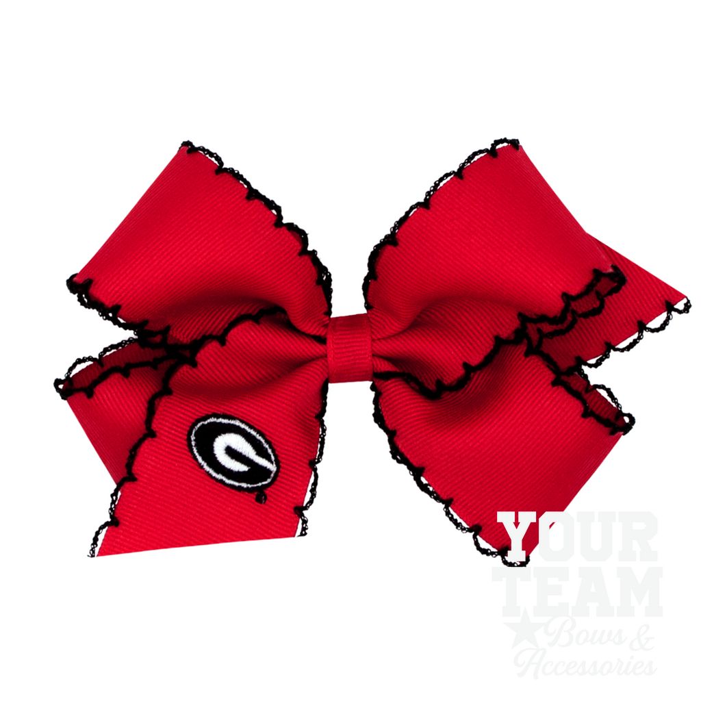 Medium Georgia Moonstitch Embroidered Hair Bow - GEORGIA