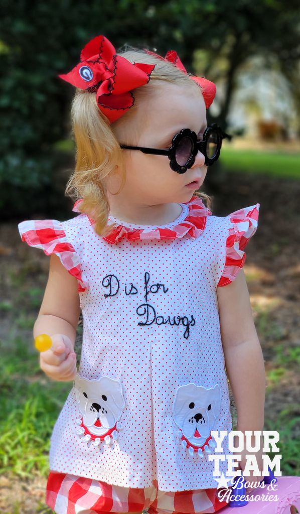 Medium Georgia Moonstitch Embroidered Hair Bow