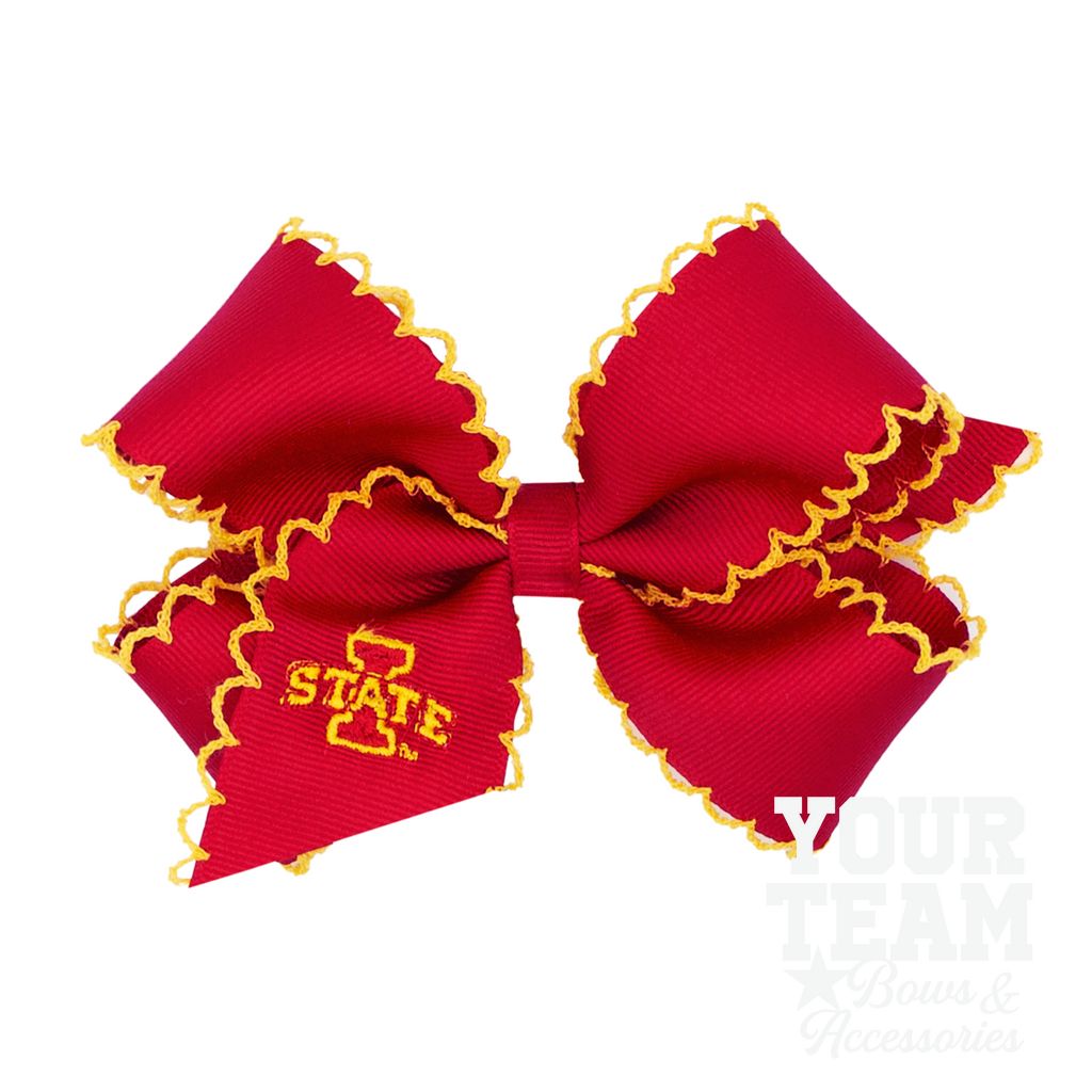 Medium Iowa State Moonstitch Embroidered Hair Bow - IOWA STATE UNIVERSITY