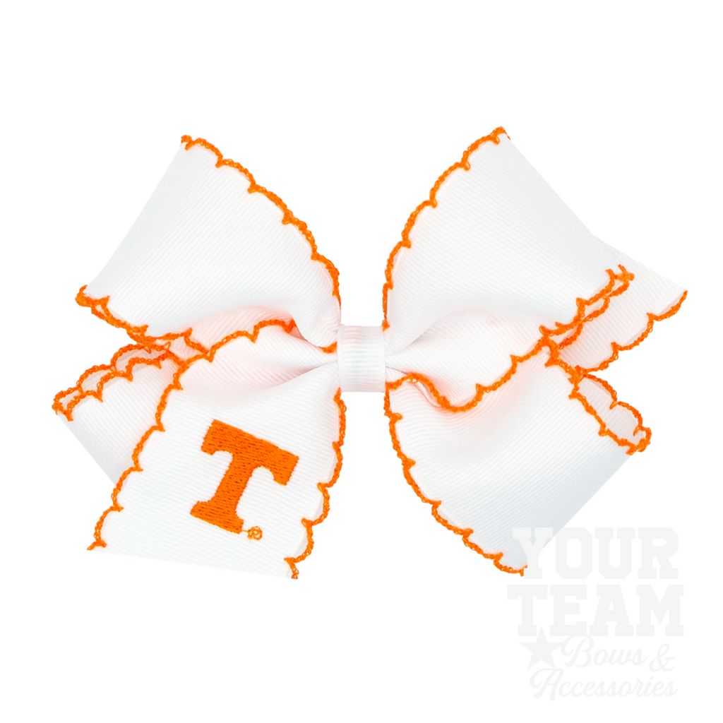 Medium Tennessee Moonstitch Embroidered Hair Bow - UNIVERSITY OF TENNESSEE