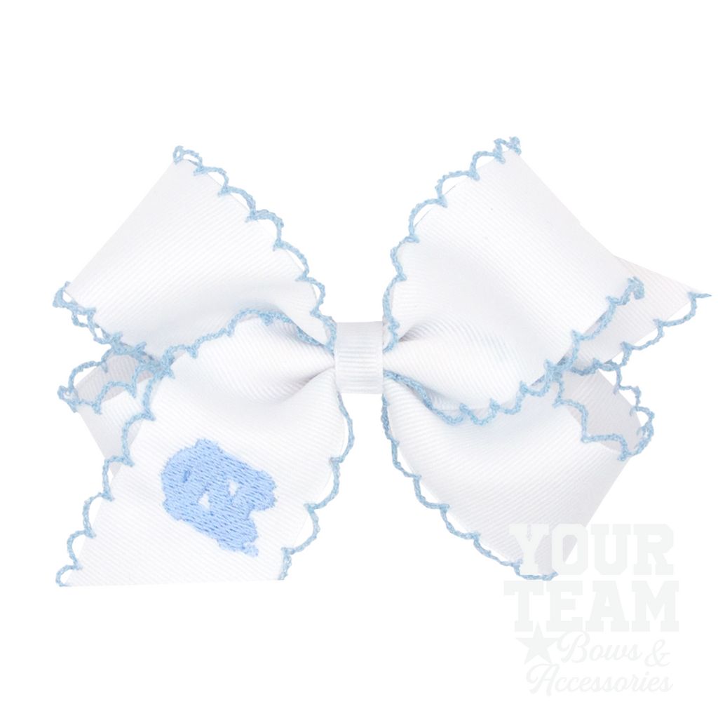 Medium North Carolina Moonstitch Embroidered Hair Bow - UNIVERSITY NORTH CAROLINA