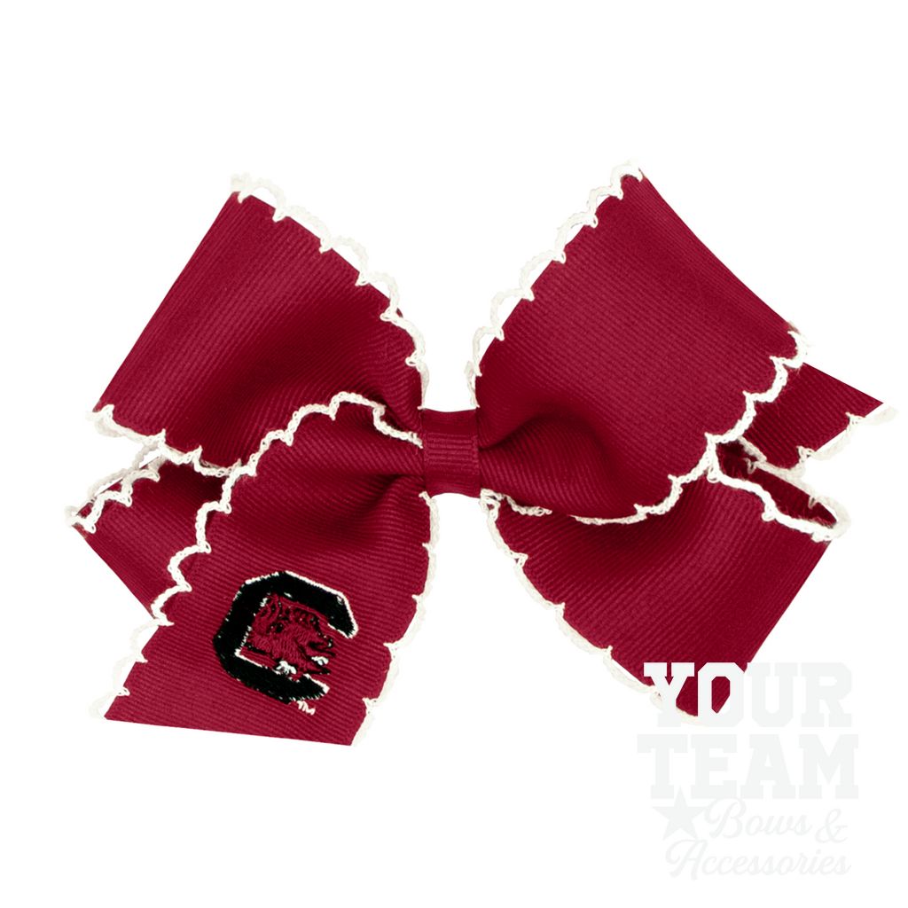Medium South Carolina Moonstitch Embroidered Hair Bow - SOUTH CAROLINA