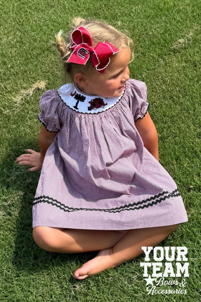 Medium Texas A&M Moonstitch Embroidered Hair Bow