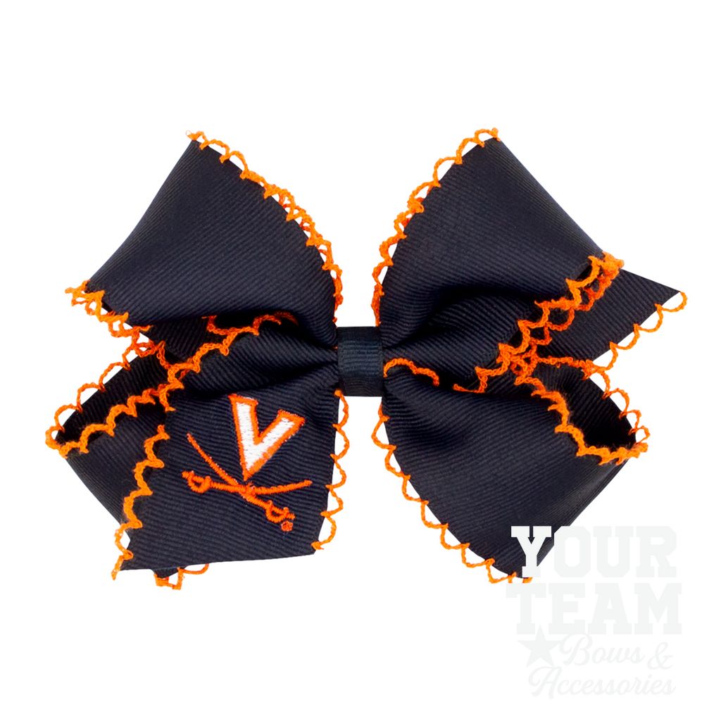 Medium Virginia Moonstitch Embroidered Hair Bow - VIRGINIA