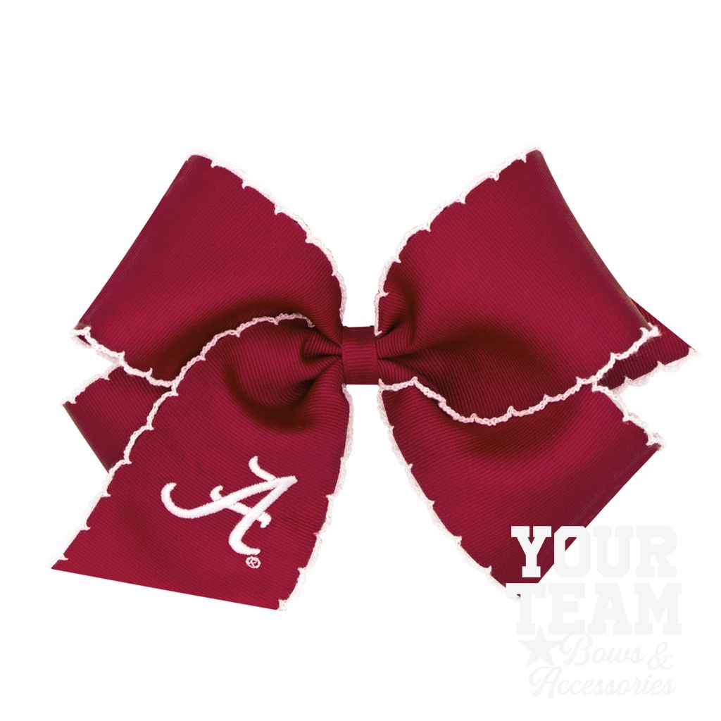 King Alabama Moonstitch Embroidered Hair Bow - ALABAMA