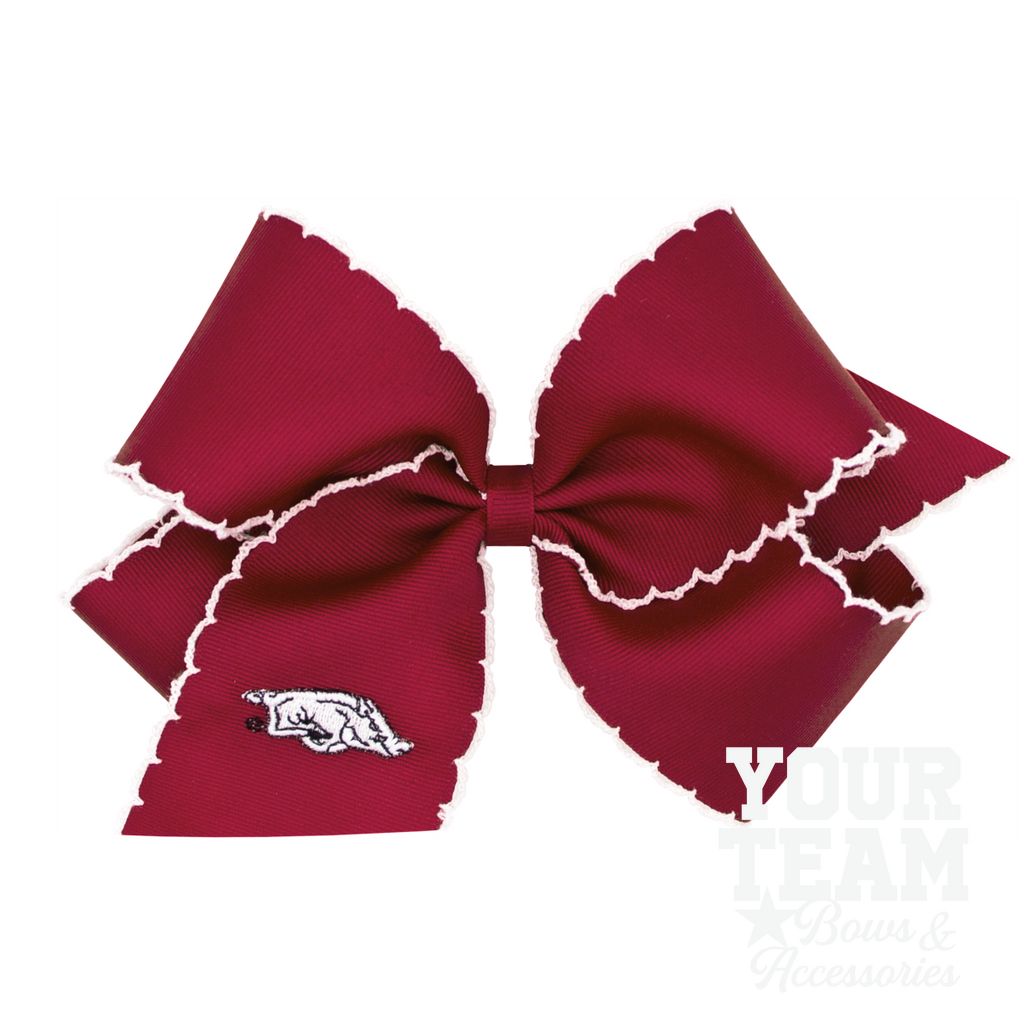 King Arkansas Moonstitch Embroidered Hair Bow - ARKANSAS
