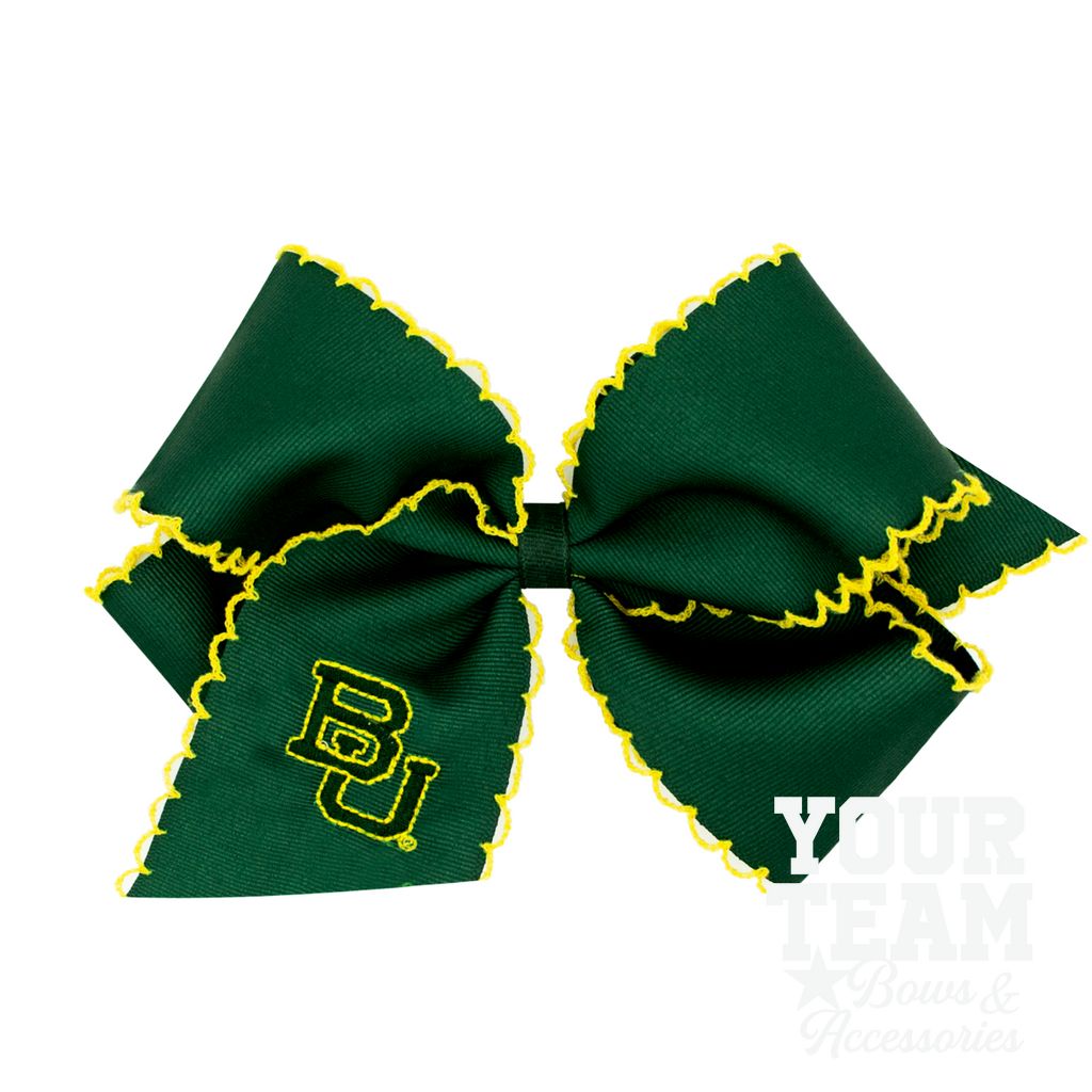 King Baylor Moonstitch Embroidered Hair Bow - BAYLOR