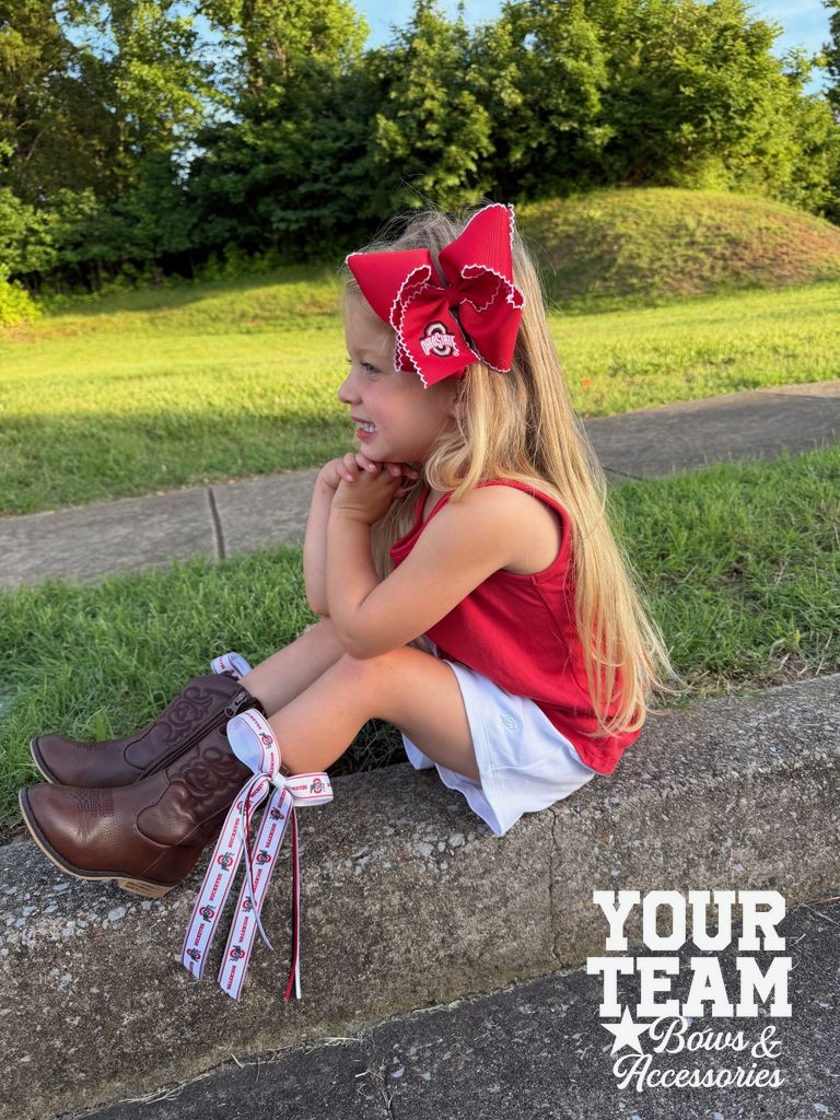 Pair of Florida Logo Ribbon Boot Bows with Streamers