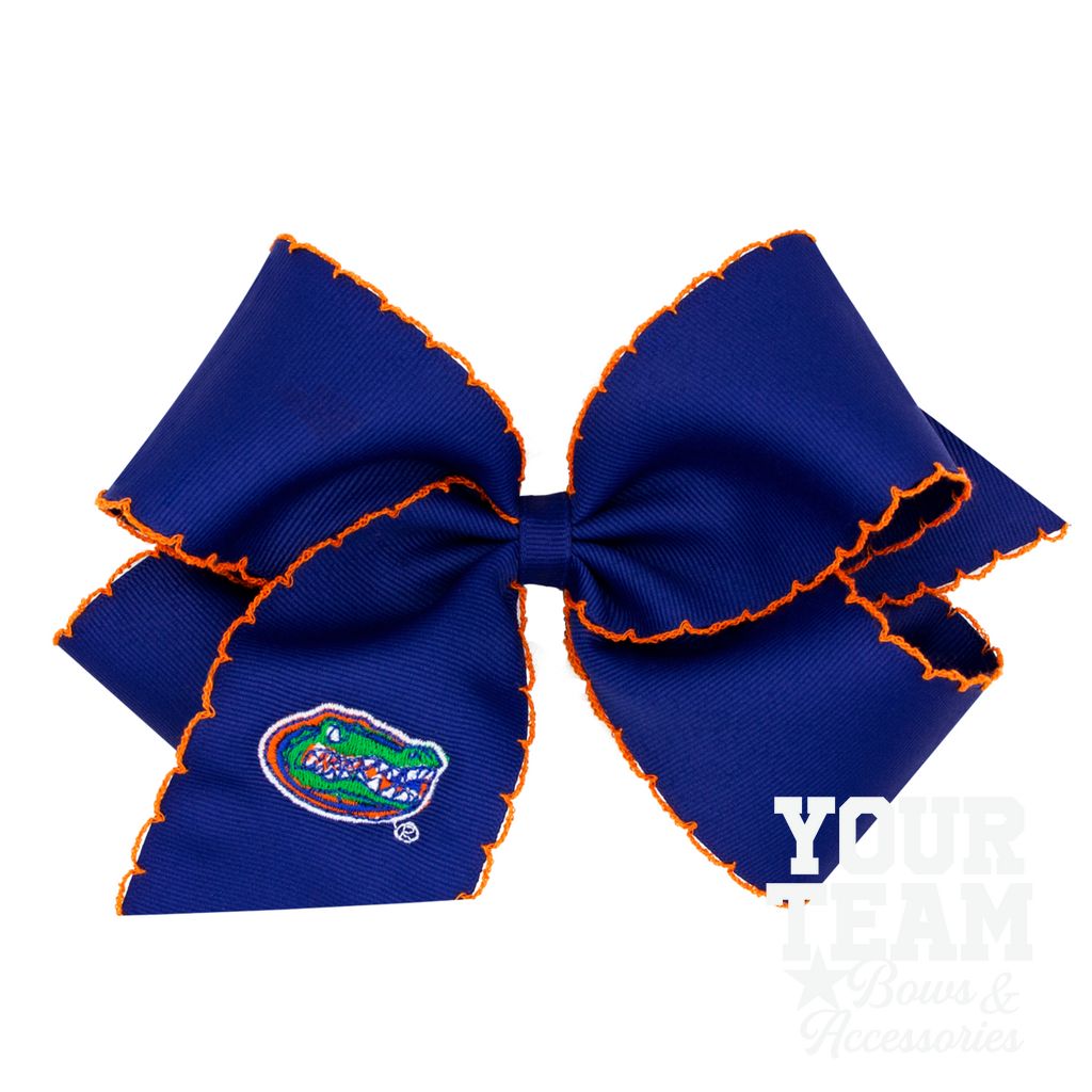 King Florida Moonstitch Embroidered Hair Bow - UNIV OF FLORIDA