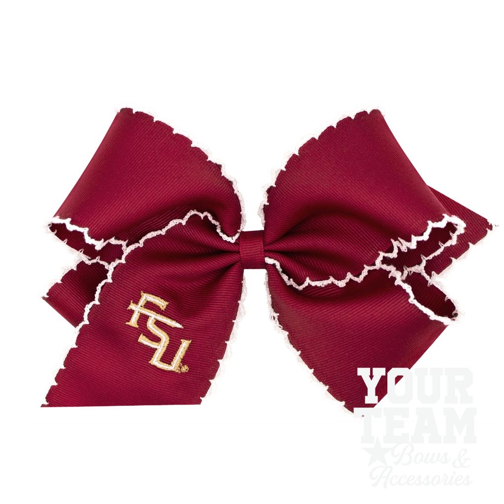King Florida State Moonstitch Embroidered Hair Bow - FLORIDA STATE