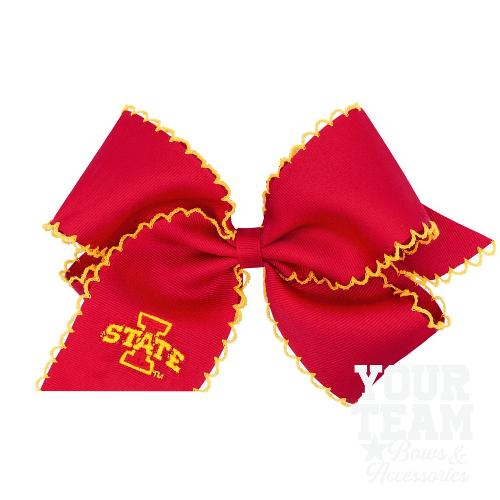 King Iowa State Moonstitch Embroidered Hair Bow - IOWA STATE UNIVERSITY