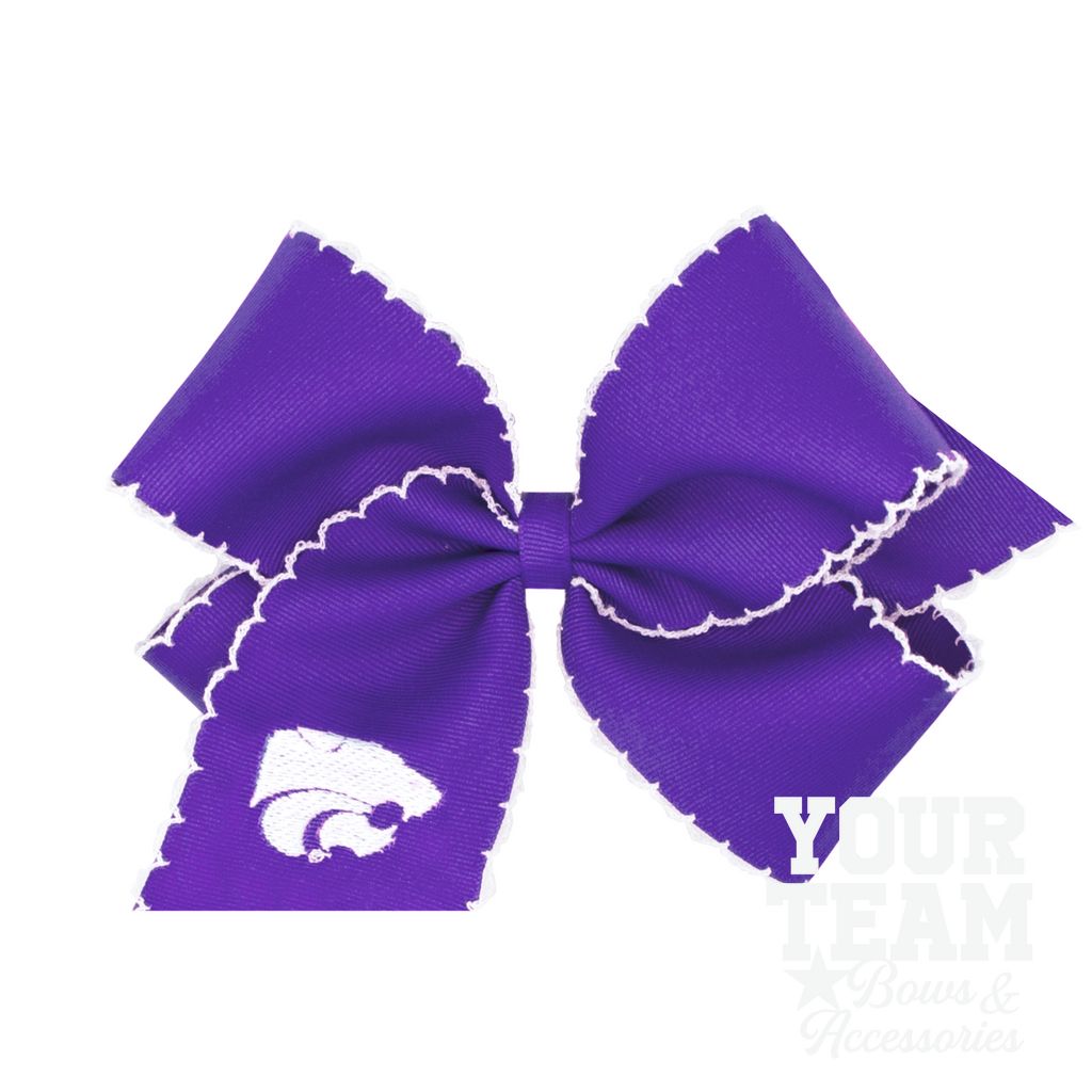 King Kansas State Moonstitch Embroidered Hair Bow - KANSAS STATE UNIVERSITY
