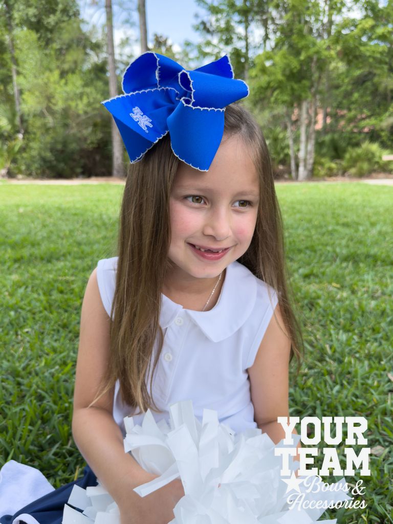 King Kentucky Moonstitch Embroidered Hair Bow