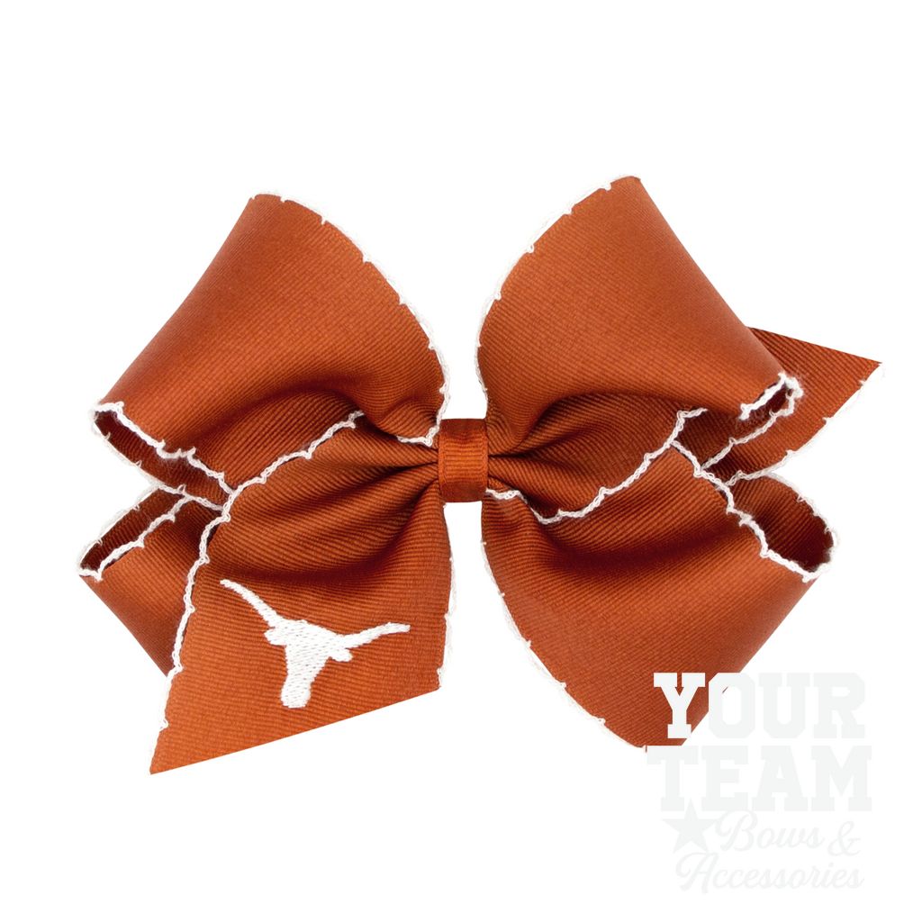 King University of Texas Moonstitch Embroidered Hair Bow - UNIVERSITY OF TEXAS