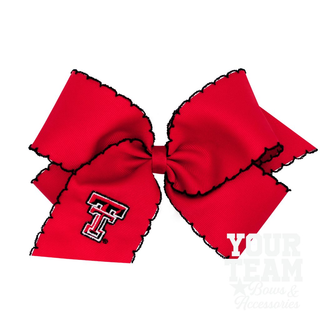 King Texas Tech Moonstitch Embroidered Hair Bow - TEXAS TECH