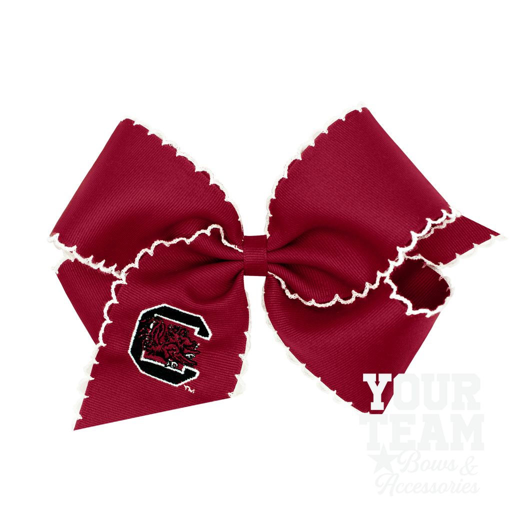 King South Carolina Moonstitch Embroidered Hair Bow - SOUTH CAROLINA