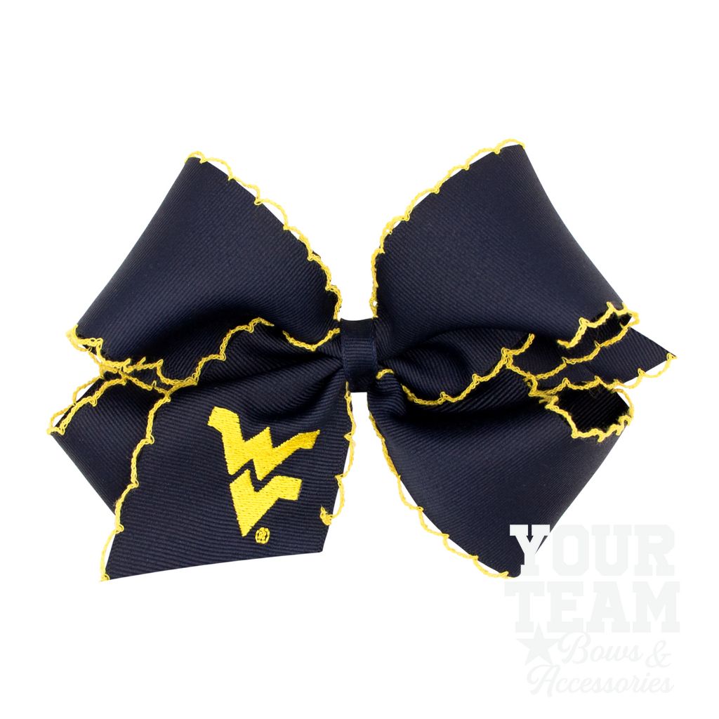 King West Virginia Moonstitch Embroidered Hair Bow - WEST VIRGINIA