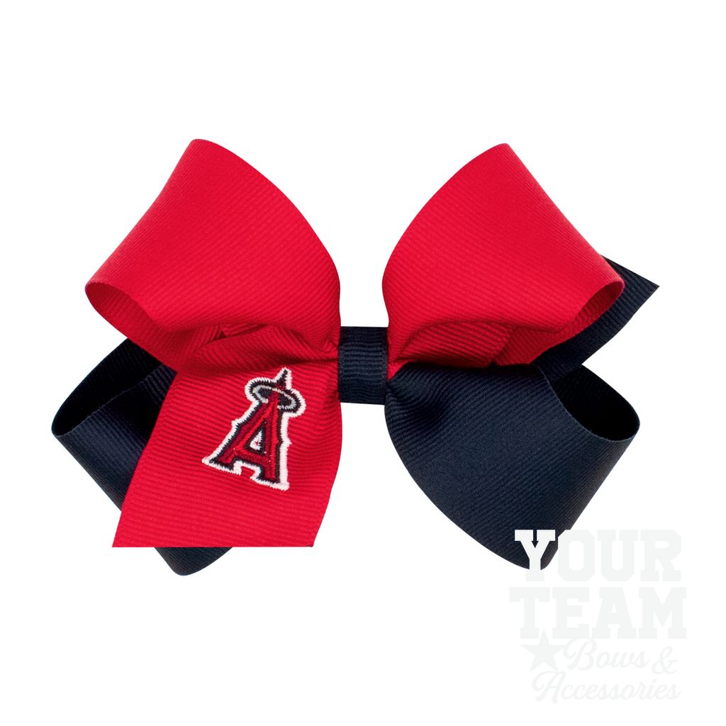 Medium Los Angeles Angels Two-Tone Embroidered Hair Bow - LOS ANGELES ANGELS