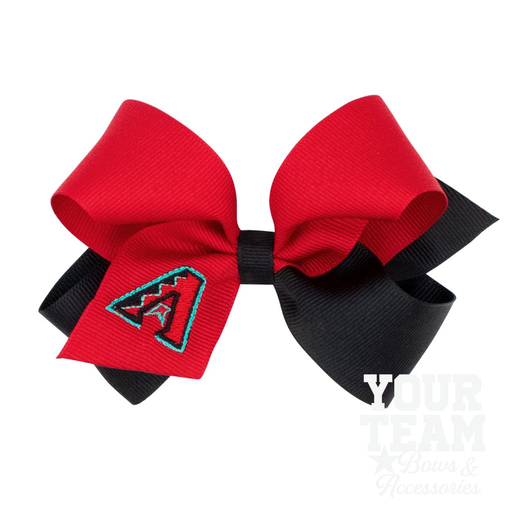Medium Arizona Diamondbacks Two-Tone Embroidered Hair Bow - ARIZONA DIAMONDBACKS