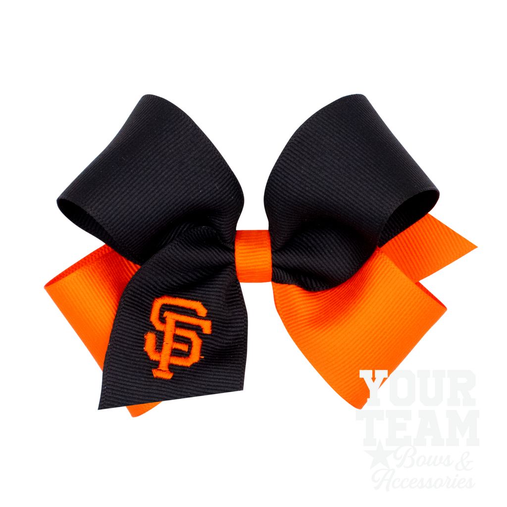 Medium San Francisco Giants Two-Tone Embroidered Hair Bow - SAN FRANCISCO GIANTS