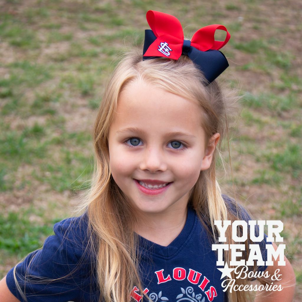 Medium Cincinnati Reds Two-Tone Embroidered Hair Bow