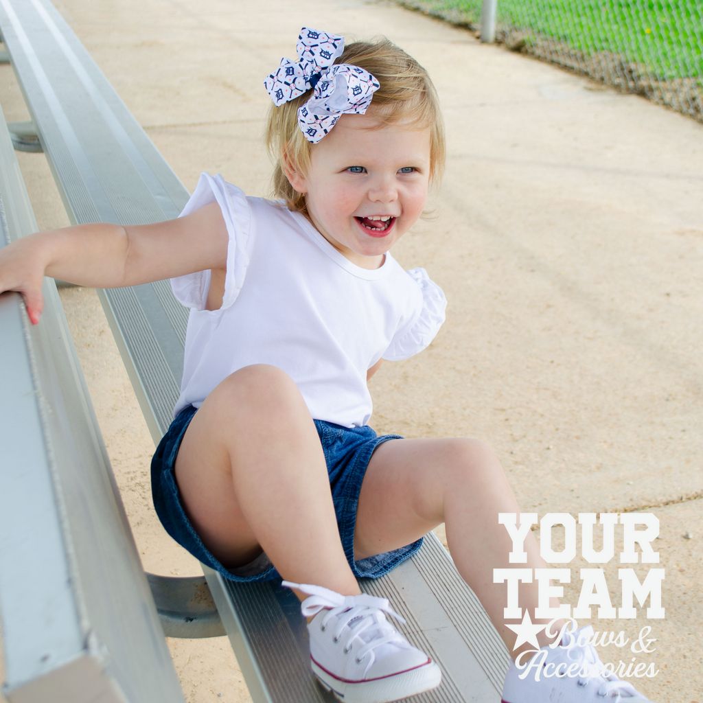 Medium Seattle Mariners Logo Print Grosgrain Hair Bow